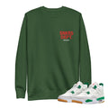 Retro 4 SB Pine Green SNKRS Dept. Sweatshirt - Sneaker Tees to match Air Jordan Sneakers