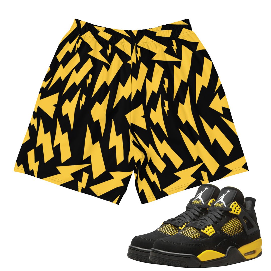 Retro 4 Thunder Lightning Bolt Shorts - Sneaker Tees to match Air Jordan Sneakers