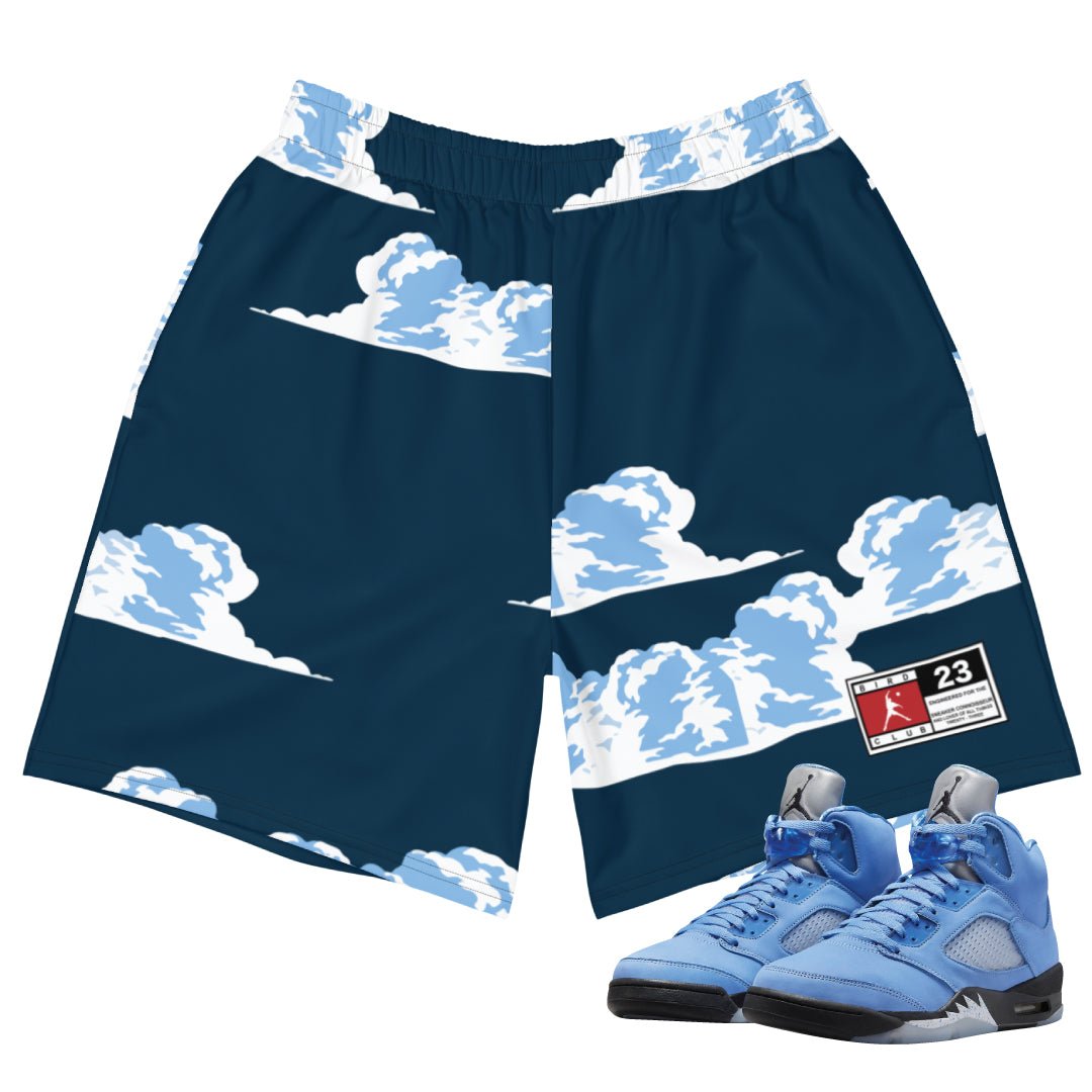 Retro 5 UNC Cloud Shorts - Sneaker Tees to match Air Jordan Sneakers