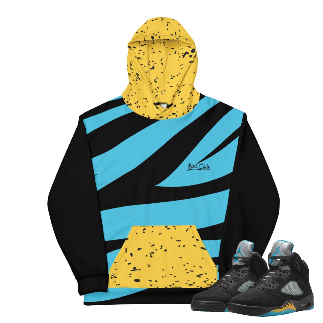Retro 5 Aqua Hoodie - Sneaker Tees to match Air Jordan Sneakers