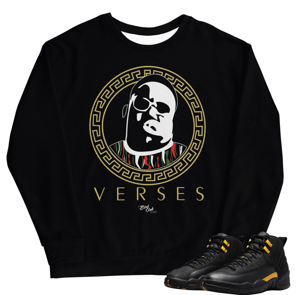 Retro 12 Black Taxi BIG Verses Sweatshirt - Sneaker Tees to match Air Jordan Sneakers