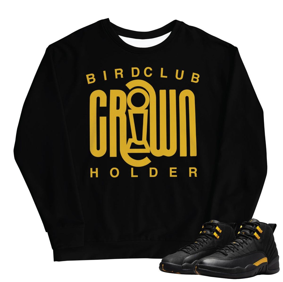 Retro 12 Black Taxi Crown Sweatshirt - Sneaker Tees to match Air Jordan Sneakers