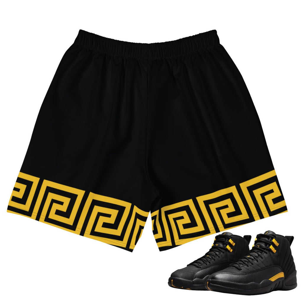 Retro 12 Black Taxi Greek Shorts - Sneaker Tees to match Air Jordan Sneakers