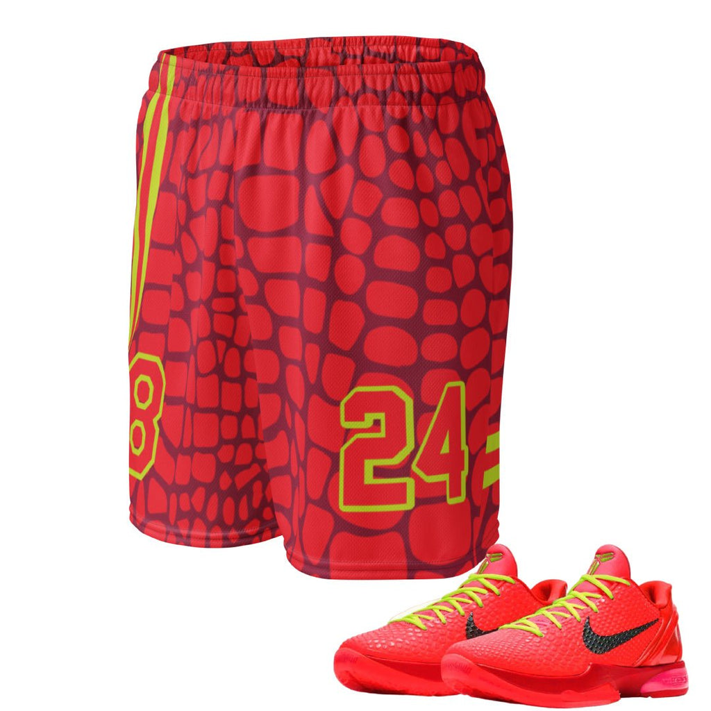 Reverse Grinch "Domin8 24/7" Basketball Mesh Shorts - Sneaker Tees to match Air Jordan Sneakers