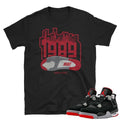 Jordan Retro 4 Bred Sneaker tees - Sneaker Tees to match Air Jordan Sneakers