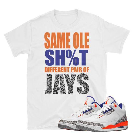 RETRO 3 Knicks Sneaker Tees - Sneaker Tees to match Air Jordan Sneakers
