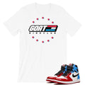 Jordan Retro 1 "Fearless" UNC to Chicago OG sneaker shirt - Sneaker Tees to match Air Jordan Sneakers