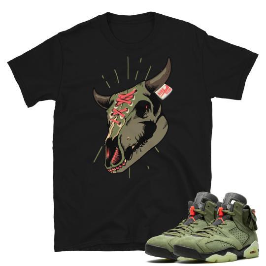 RETRO 6 TRAVIS SCOTT SKULL SHIRT - Sneaker Tees to match Air Jordan Sneakers