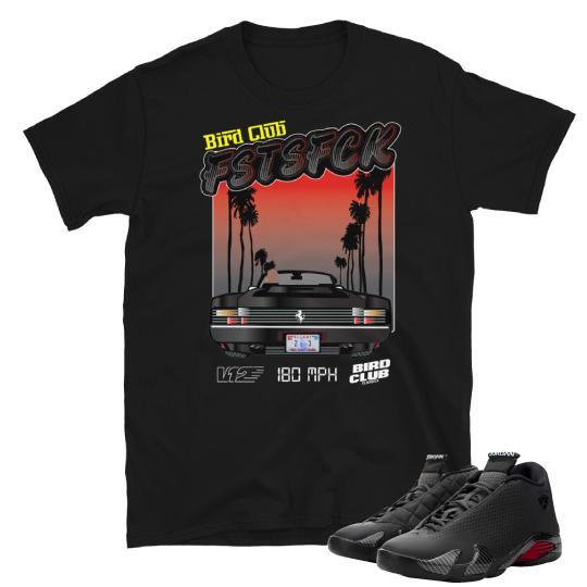 Retro 14 Black Ferrari Sneaker shirt - Sneaker Tees to match Air Jordan Sneakers