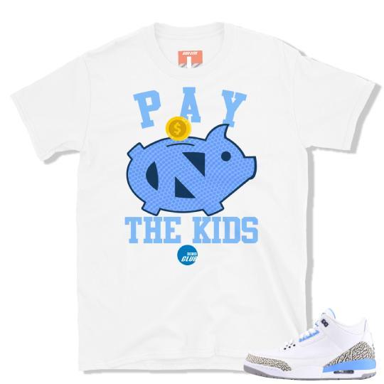 Jordan Retro 3 UNC shirt - Sneaker Tees to match Air Jordan Sneakers