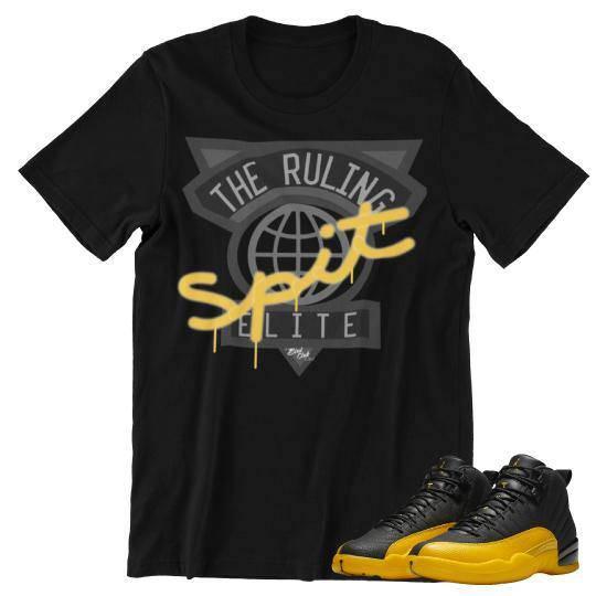 RETRO 12 YELLOW AND BLACK SHIRT - Sneaker Tees to match Air Jordan Sneakers