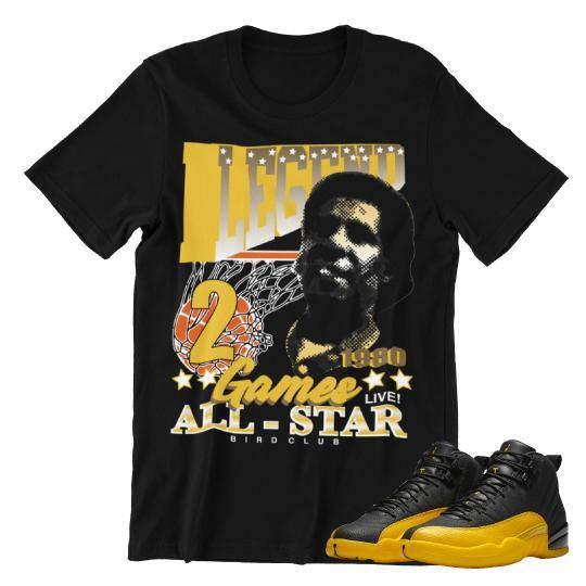 RETRO 12 BLACK YELLOW SHIRT - Sneaker Tees to match Air Jordan Sneakers