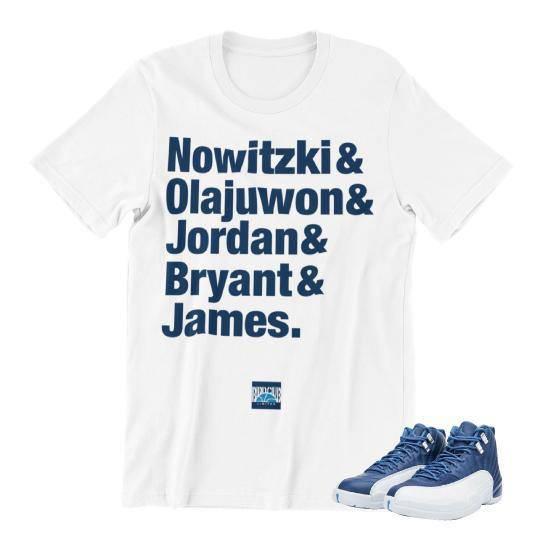 RETRO 12 INDIGO SNEAKER SHIRT - Sneaker Tees to match Air Jordan Sneakers