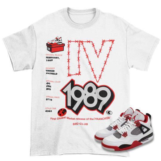 RETRO 4 FIRE RED OG SHIRT - Sneaker Tees to match Air Jordan Sneakers