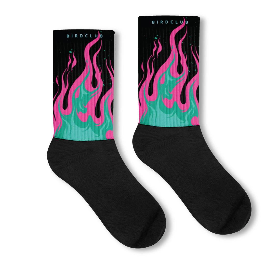 Lebron 8 South Beach Socks - Sneaker Tees to match Air Jordan Sneakers
