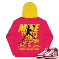 Retro 1 Fusion Red Hoody - Sneaker Tees to match Air Jordan Sneakers