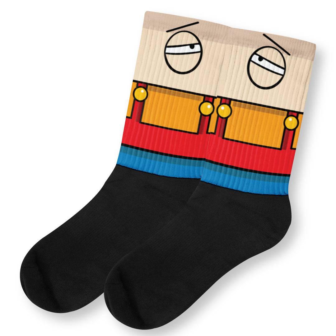 Lebron 18 Stewie Griffin Socks - Sneaker Tees to match Air Jordan Sneakers
