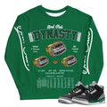 Retro 3 Pine Green Dynasty Crewneck - Sneaker Tees to match Air Jordan Sneakers