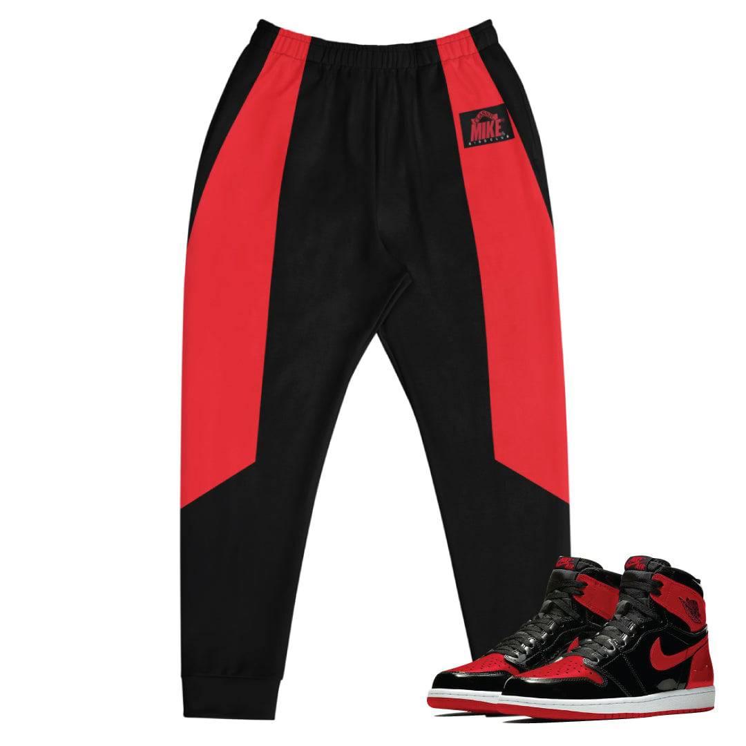 Retro 1 Bred Patent Vintage Style Joggers - Sneaker Tees to match Air Jordan Sneakers