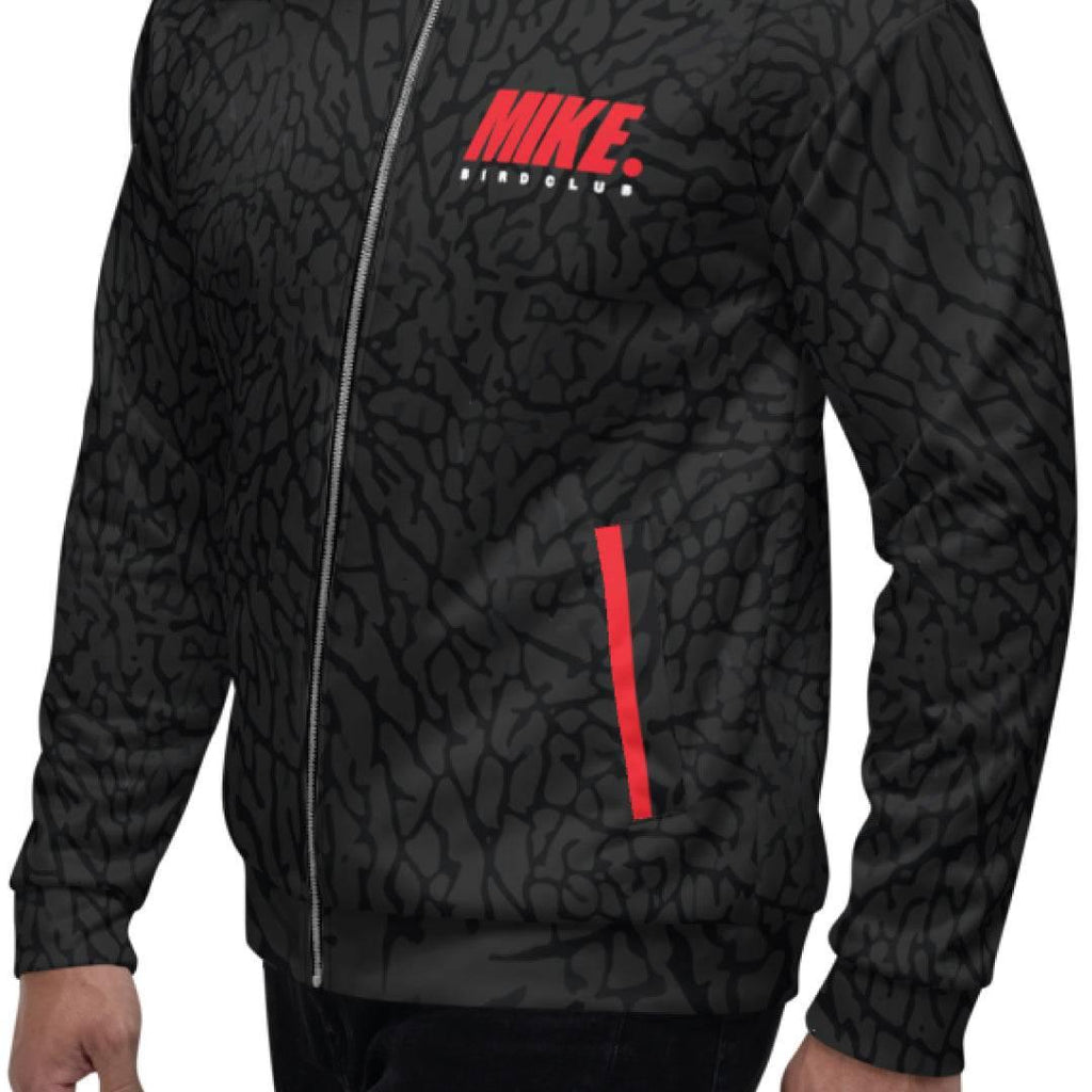 Retro Black Cement Bomber Jacket - Sneaker Tees to match Air Jordan Sneakers