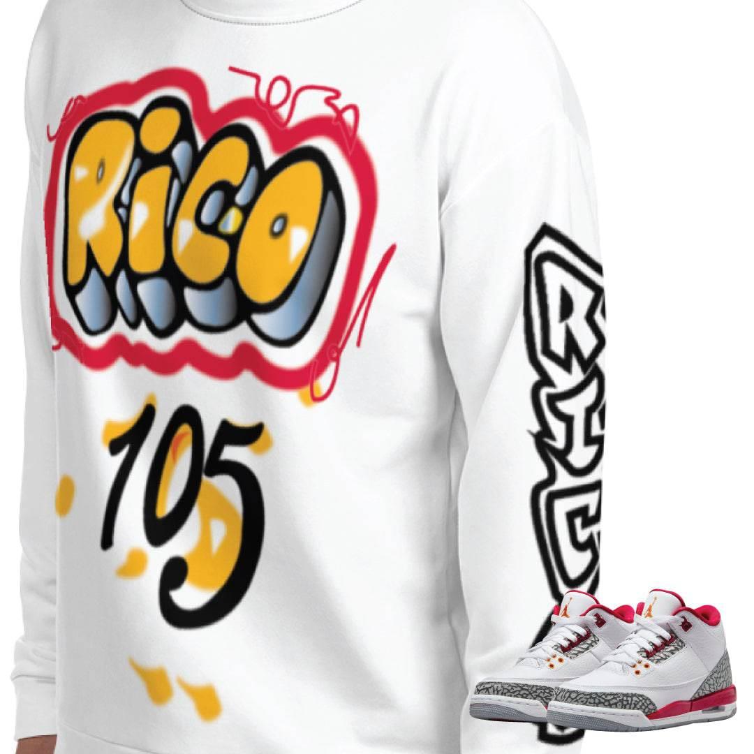 Retro 3 Cardinal Sweat Shirt - Sneaker Tees to match Air Jordan Sneakers