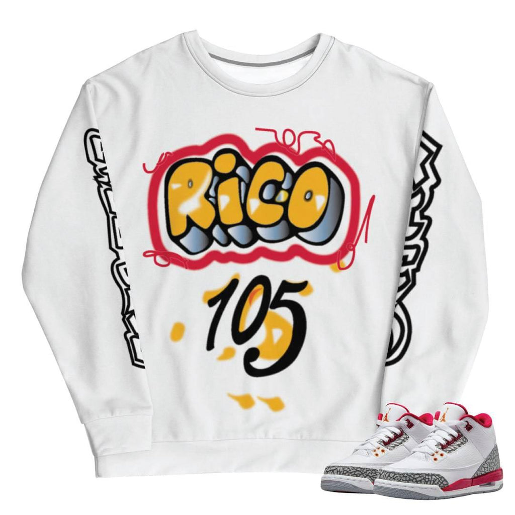 Retro 3 Cardinal Sweat Shirt - Sneaker Tees to match Air Jordan Sneakers