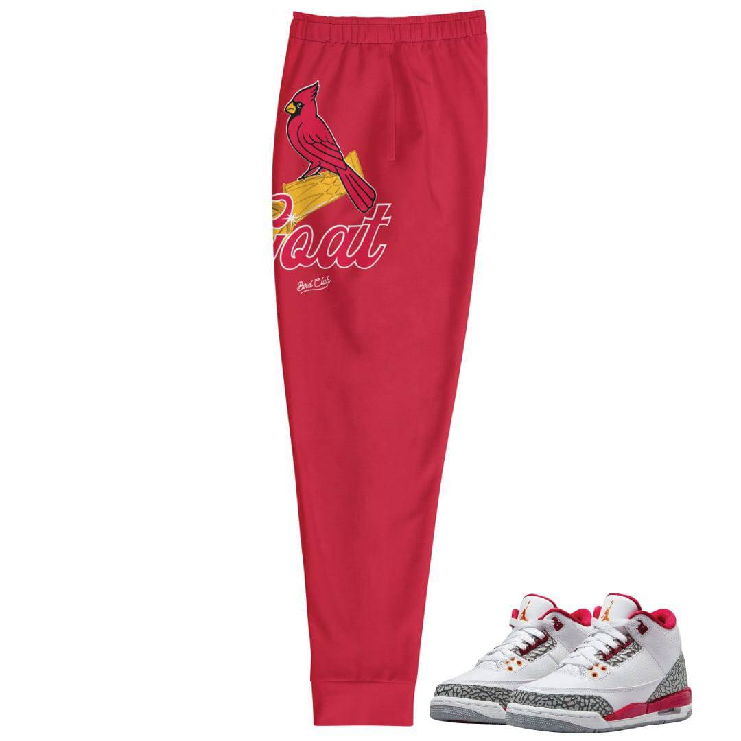Retro 3 Cardinal Logo Joggers - Sneaker Tees to match Air Jordan Sneakers