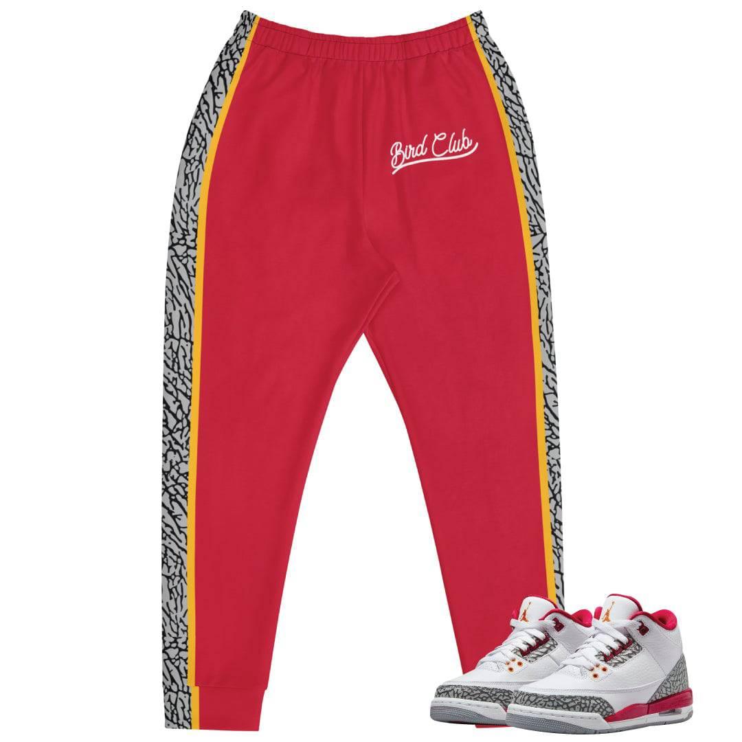 Retro 3 Cardinal Elephant Print Joggers - Sneaker Tees to match Air Jordan Sneakers