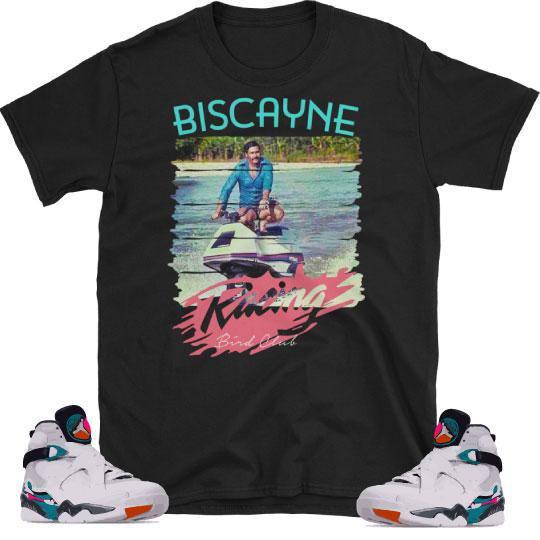 South Beach Pablo Biscayne black tee - Sneaker Tees to match Air Jordan Sneakers