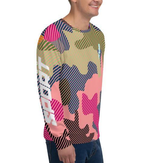 Pastel Camo Pinstripe Crewneck - Sneaker Tees to match Air Jordan Sneakers