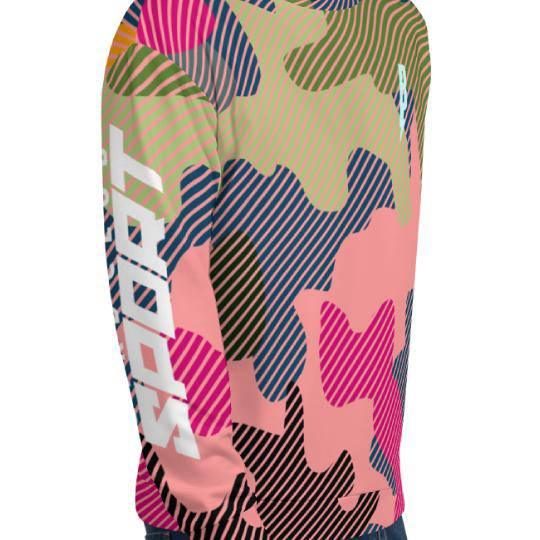 Pastel Camo Pinstripe Crewneck - Sneaker Tees to match Air Jordan Sneakers