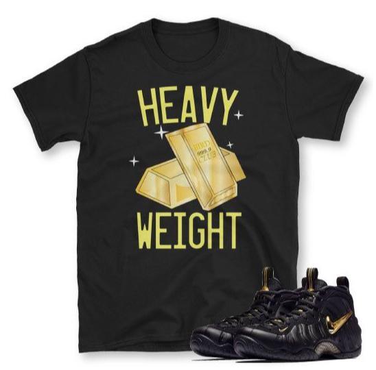 Gold Foamposite sneaker Tee - Sneaker Tees to match Air Jordan Sneakers