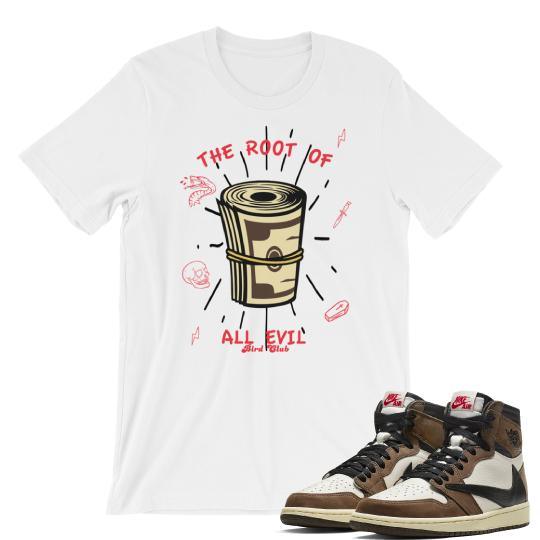 Travis Scott Jordan Retro 1 Cactus Jack Sneaker tees - Sneaker Tees to match Air Jordan Sneakers
