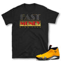 Ferrari Yellow Jordan retro 14 Sneaker Tees - Sneaker Tees to match Air Jordan Sneakers