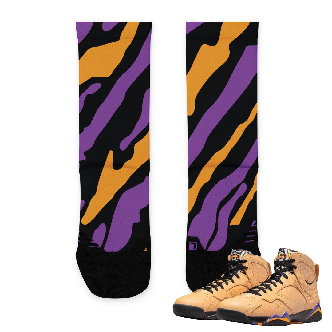 Retro 7 Afrobeats TRIBE Socks - Sneaker Tees to match Air Jordan Sneakers