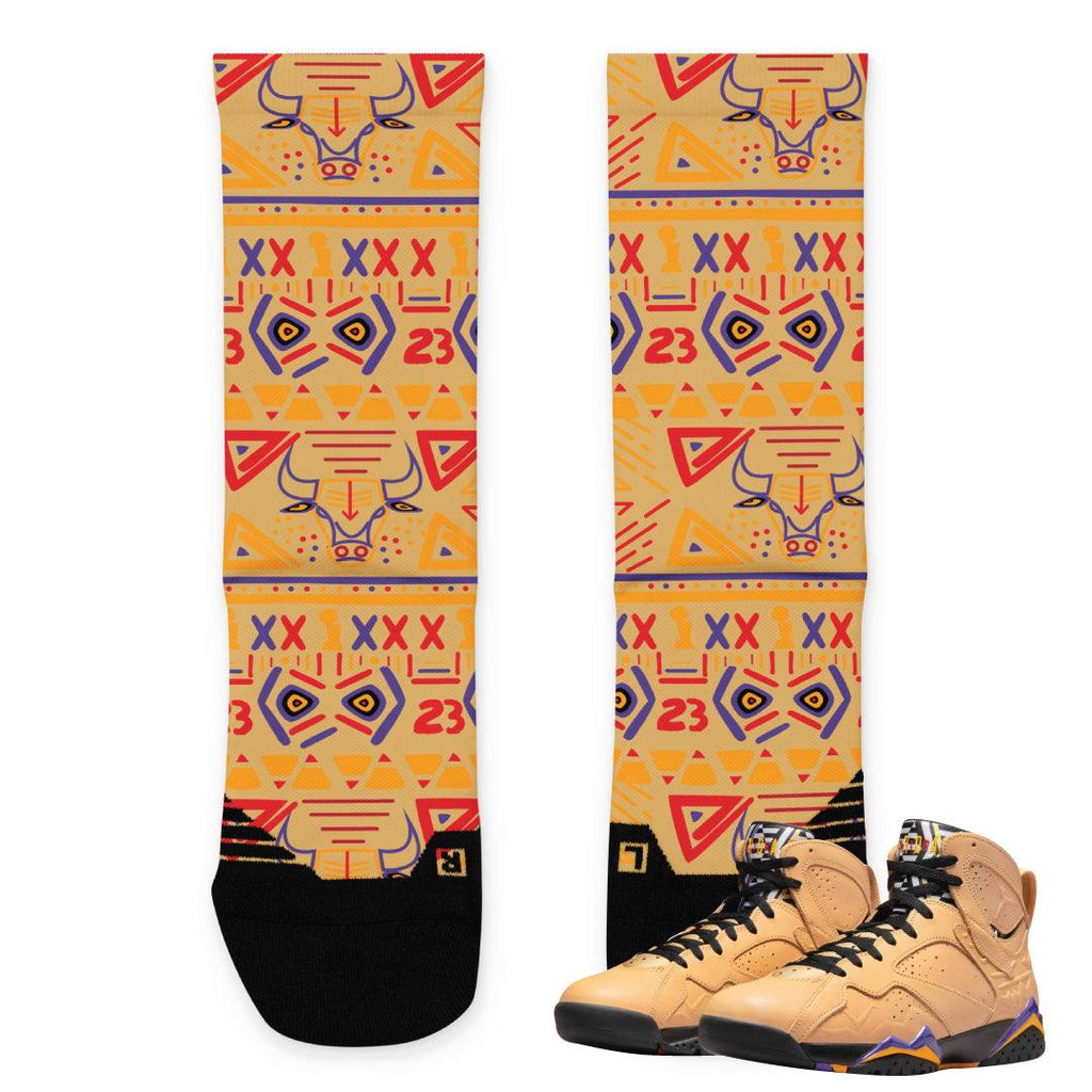 Retro 7 Afrobeats Socks - Sneaker Tees to match Air Jordan Sneakers