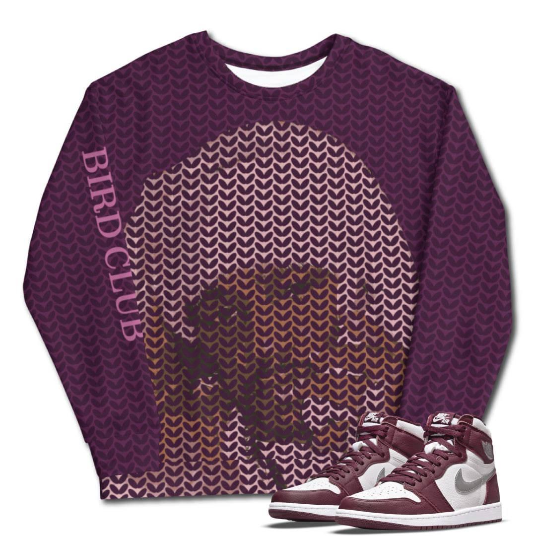 Retro 1 OG Bordeaux Sweater - Sneaker Tees to match Air Jordan Sneakers