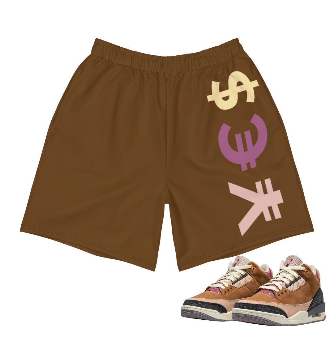 Retro 3 Winterized Archaeo Brown YE$ Shorts - Sneaker Tees to match Air Jordan Sneakers
