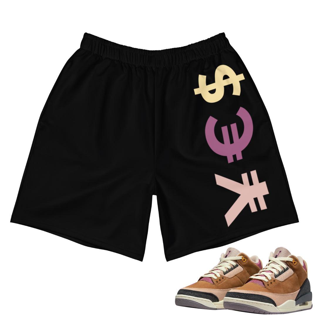Retro 3 Winterized Archaeo Brown YE$ Shorts - Sneaker Tees to match Air Jordan Sneakers