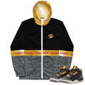 Retro 3 "Black Gold" Light Weight Windbreaker - Sneaker Tees to match Air Jordan Sneakers