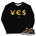 Retro 3 "Black Gold" Sweatshirt - Sneaker Tees to match Air Jordan Sneakers