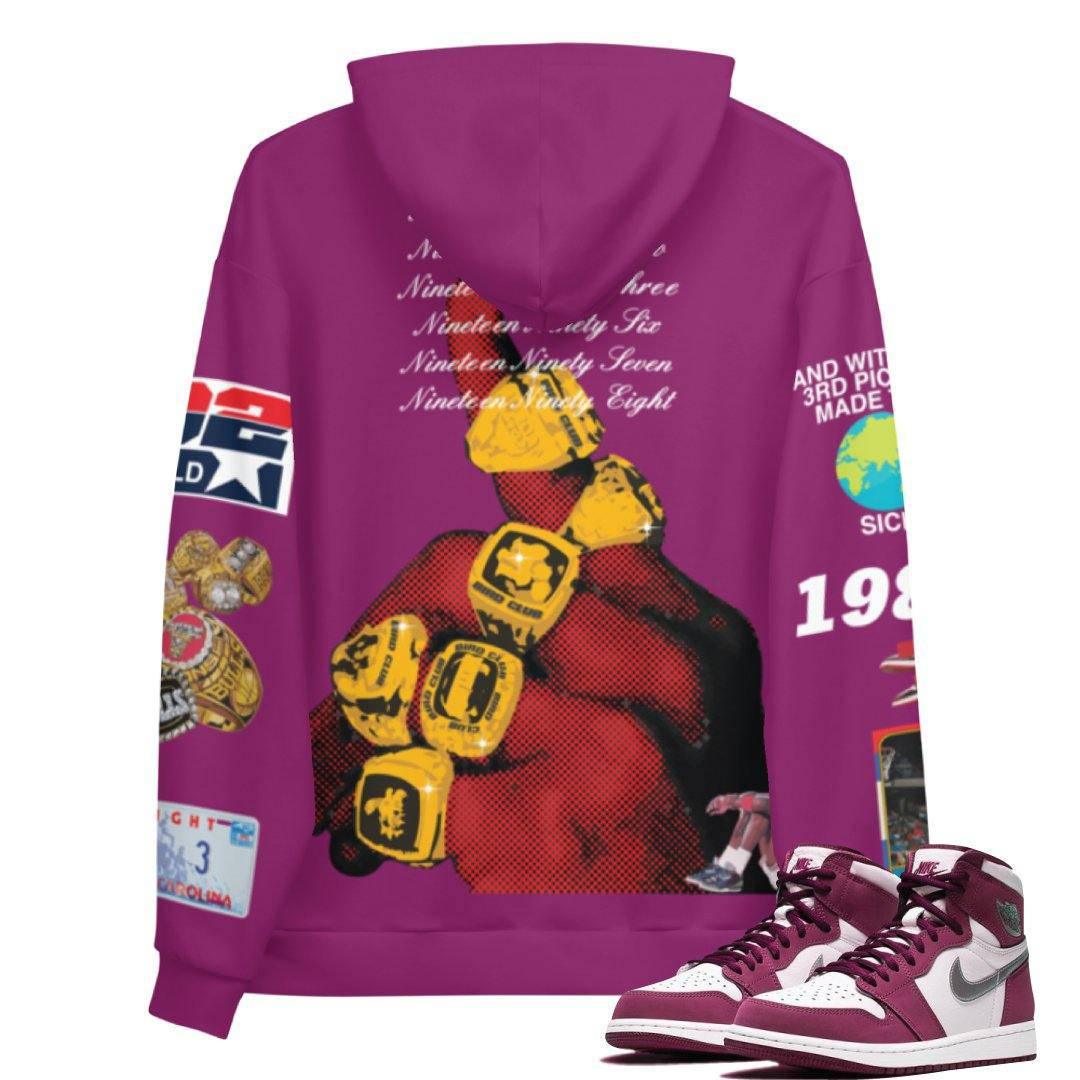 Retro 1 Bordeaux Matching Sweatshirt - Sneaker Tees to match Air Jordan Sneakers