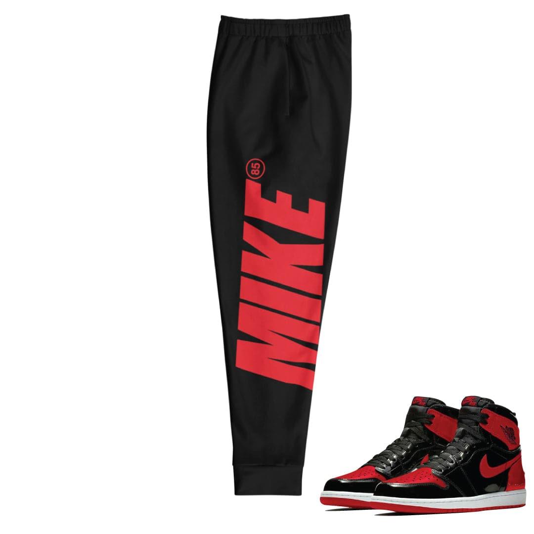 Retro 1 "Bred Patent" Mike Joggers - Sneaker Tees to match Air Jordan Sneakers