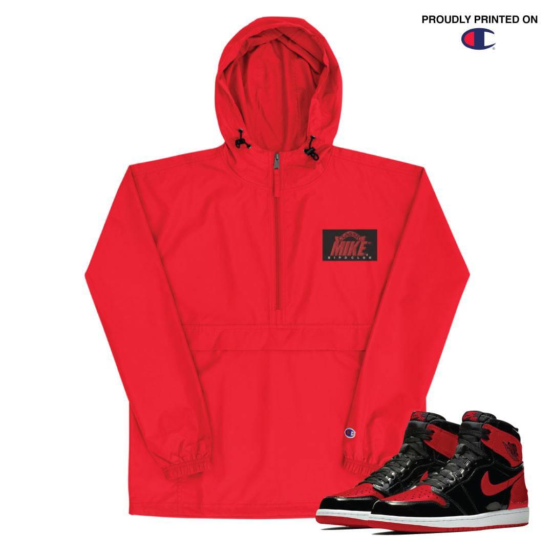 Retro 1 Bred Patent Windbreaker - Sneaker Tees to match Air Jordan Sneakers