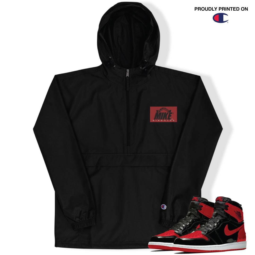 Retro 1 Bred Patent Windbreaker - Sneaker Tees to match Air Jordan Sneakers