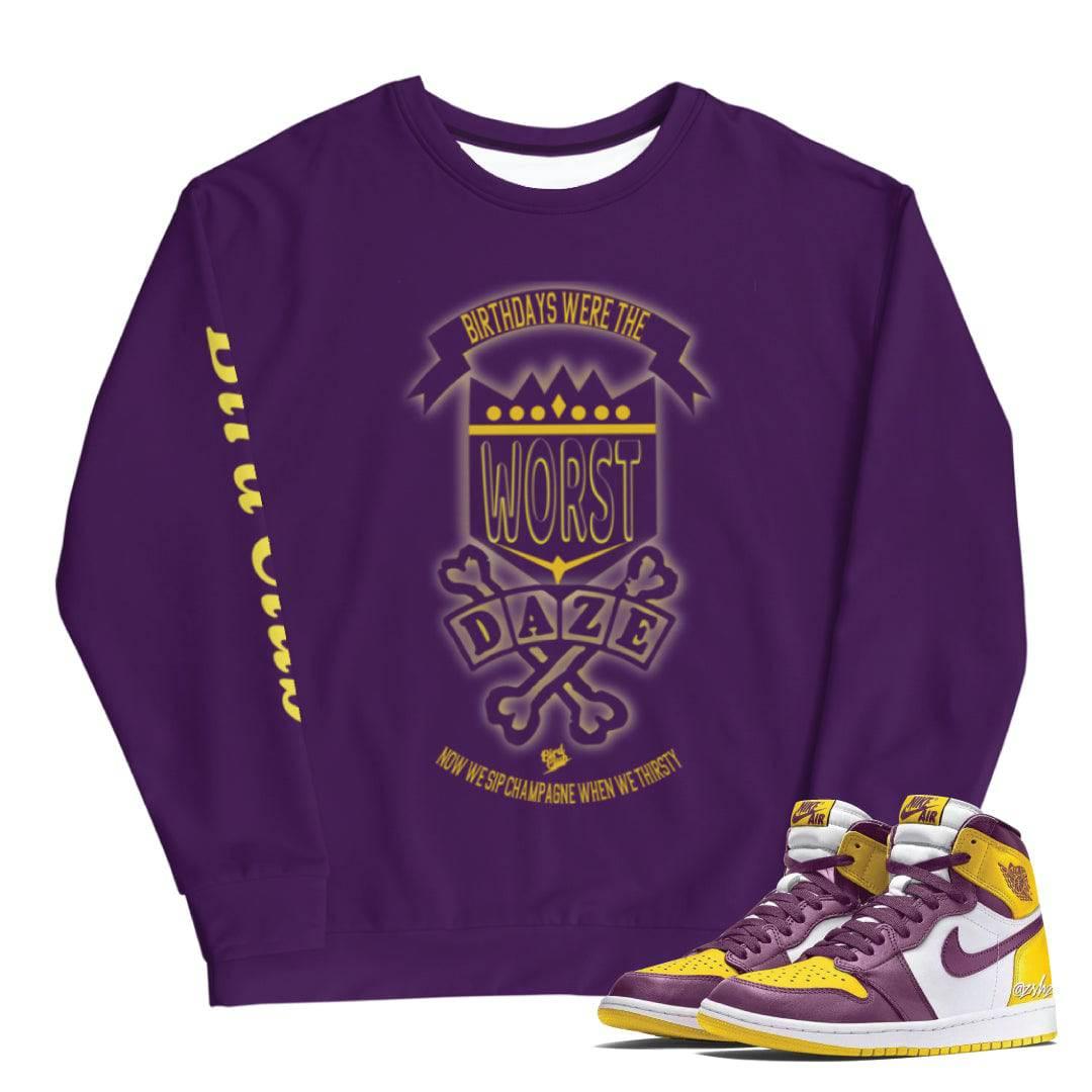 Retro 1 Brotherhood "School Daze" Crewneck - Sneaker Tees to match Air Jordan Sneakers