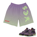 Retro 4 Purple Canyon Unisex Shorts - Sneaker Tees to match Air Jordan Sneakers