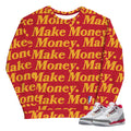 Retro 3 Cardinal Red Sweat Shirt - Sneaker Tees to match Air Jordan Sneakers