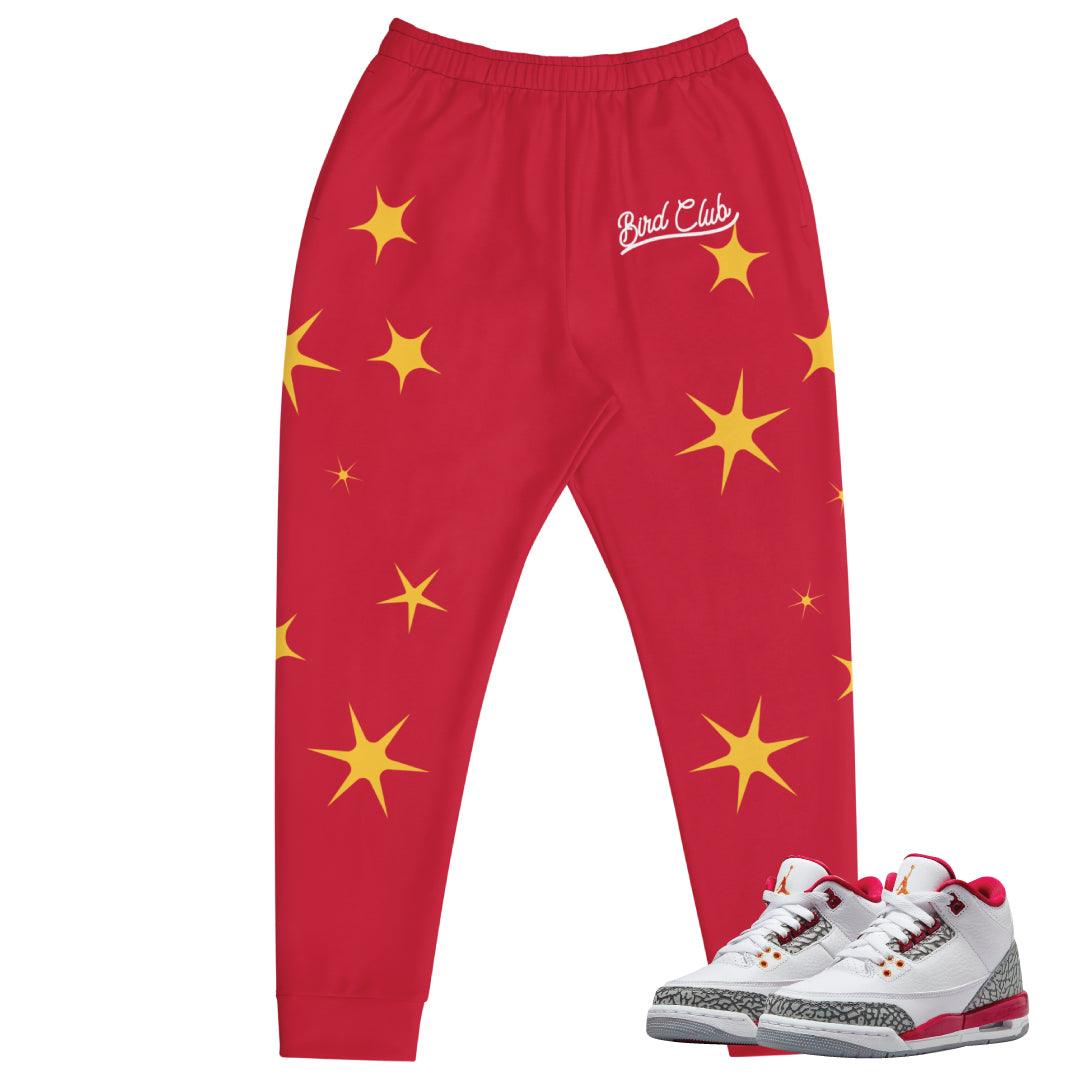 Retro 3 Cardinal Red Joggers - Sneaker Tees to match Air Jordan Sneakers