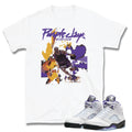 Retro 5 Concord shirt Purple Jays - Sneaker Tees to match Air Jordan Sneakers